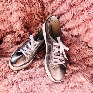 SUPERGA Silver Platform Sneakers